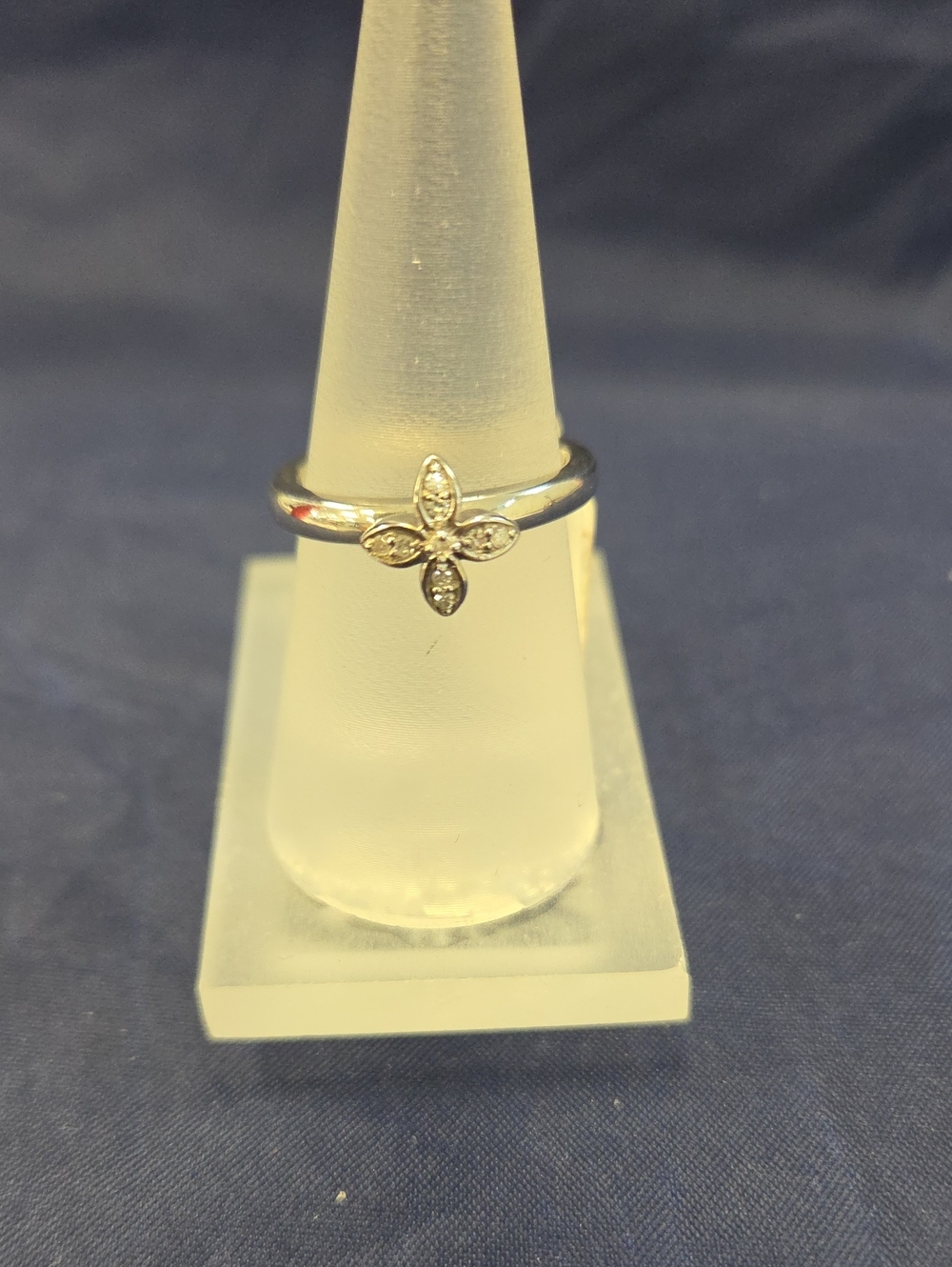 Sterling Silver Floral CZ Ring - Silver